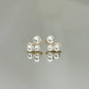 Brinco Earcuff 3 pérolas folheado a ouro 18K