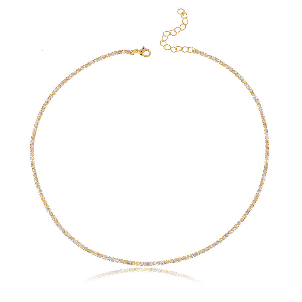 Choker riviera folheado a ouro 18k