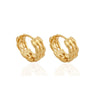 Brinco argolinha 3 fileiras P folheado a ouro 18k