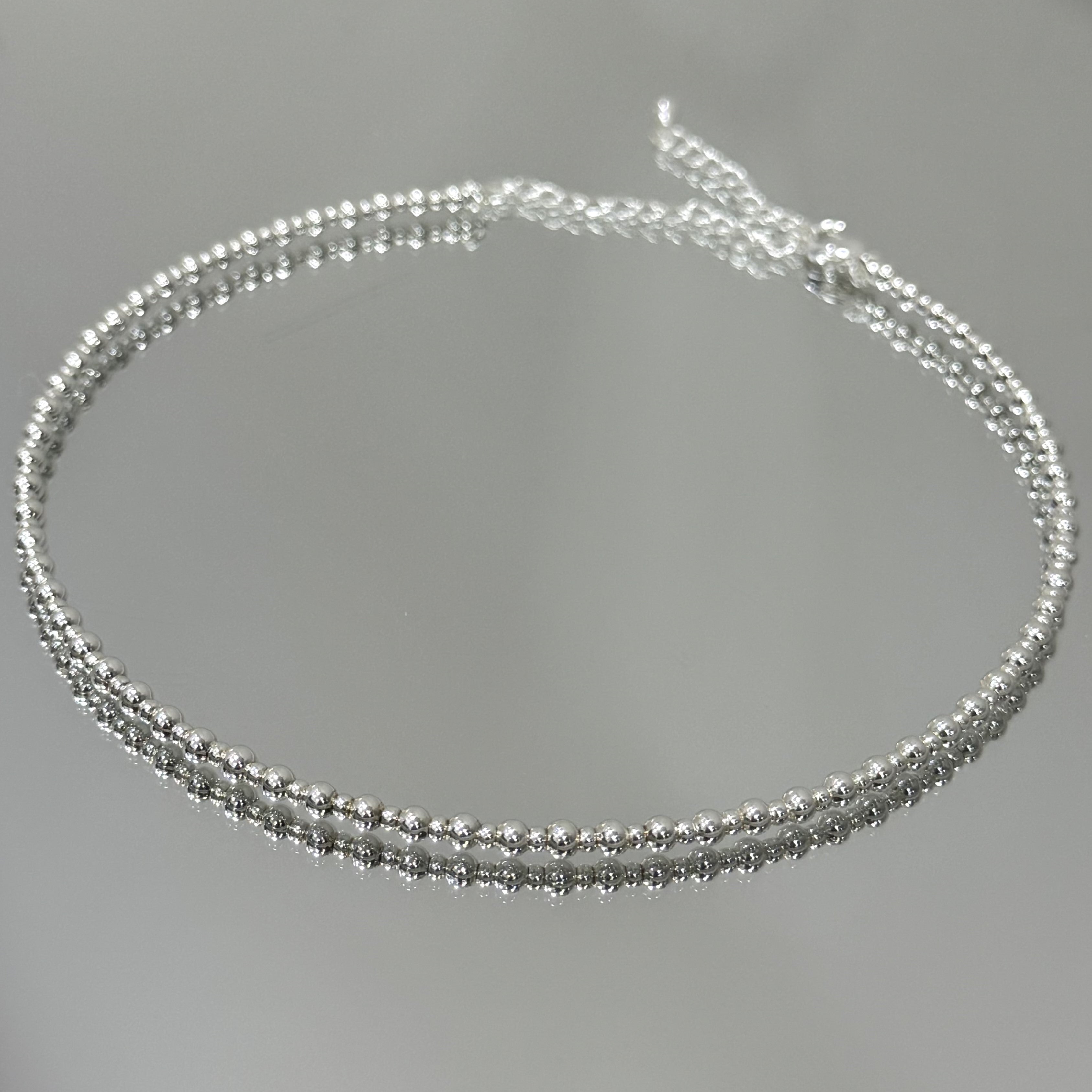 Choker Aro mini bolinhas folheado a prata