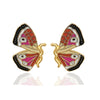 Brinco borboleta resinado folheado a ouro 18k