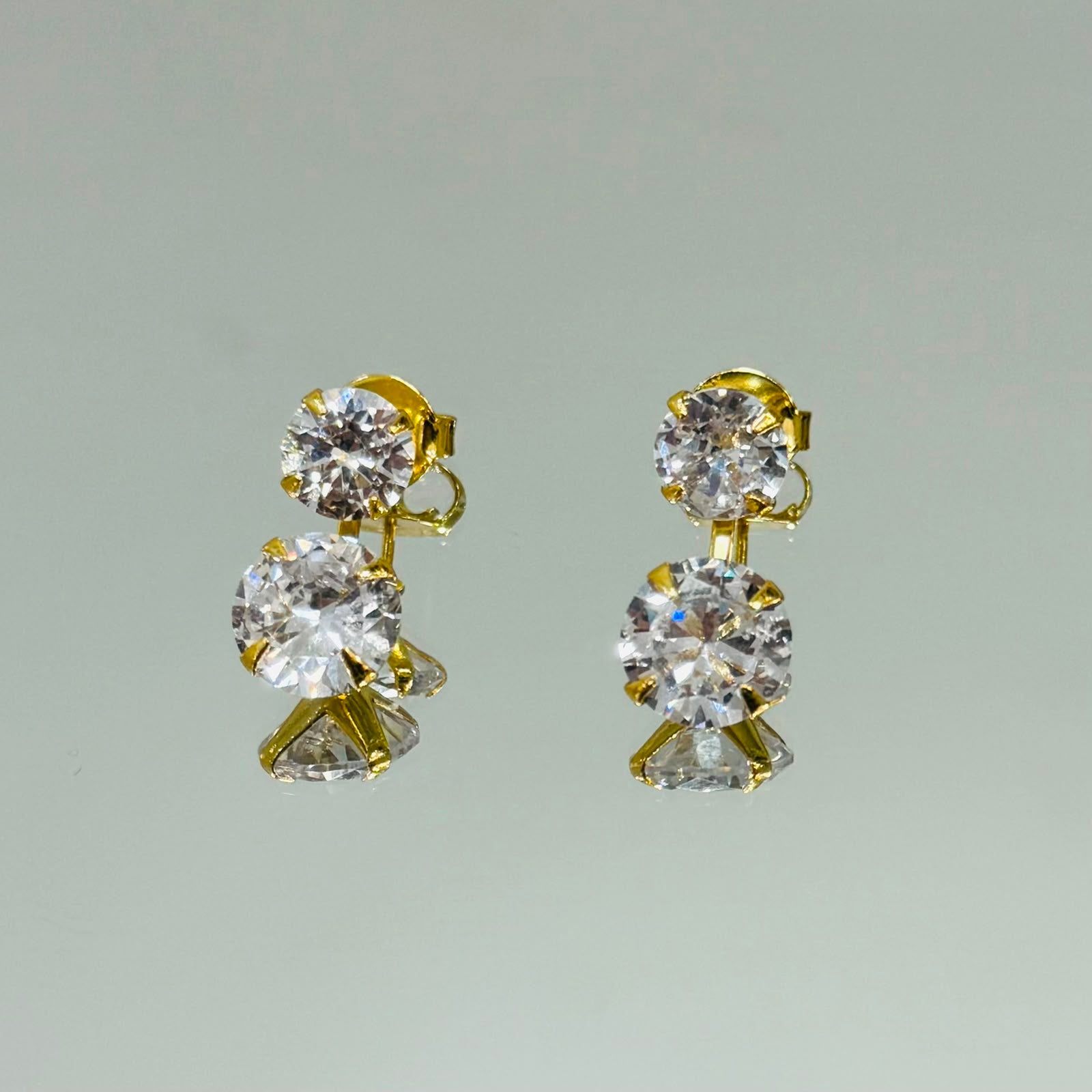 Brinco Ear jacket Virgínia folheado a ouro 18K