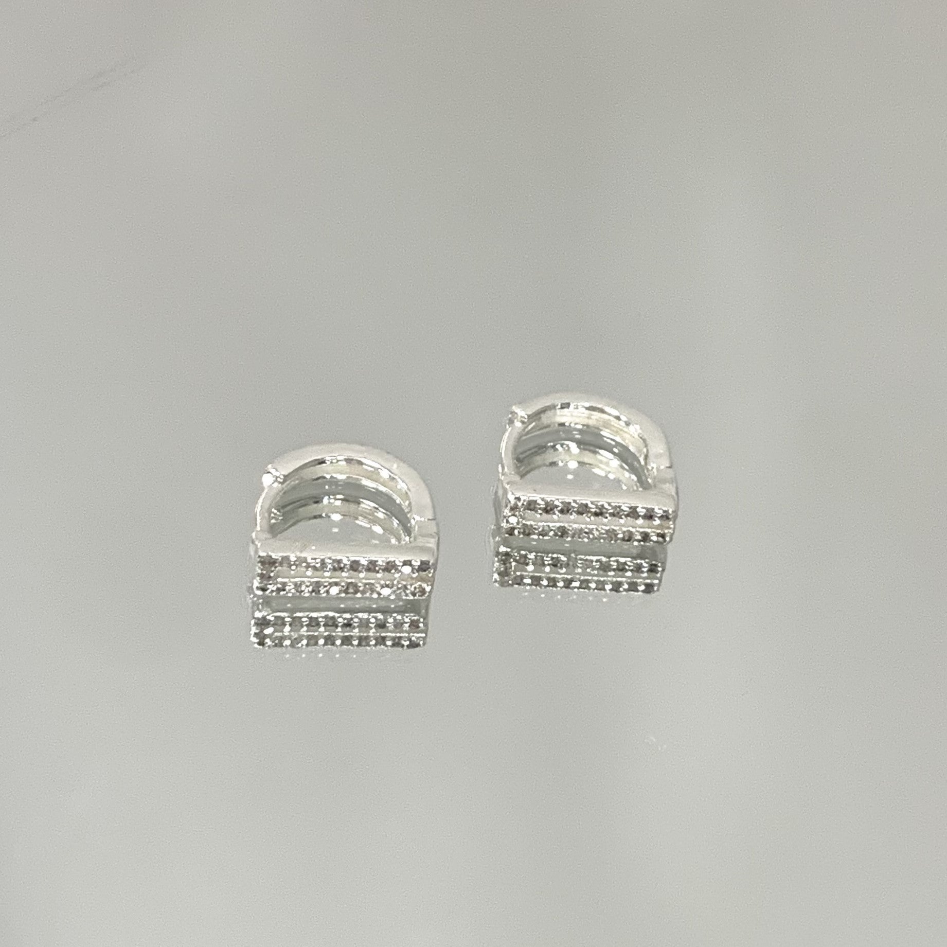 Brinco Argola 2 linhas folheado a prata