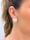 Brinco Earcuff 8 fileiras cravejadas folheado a prata