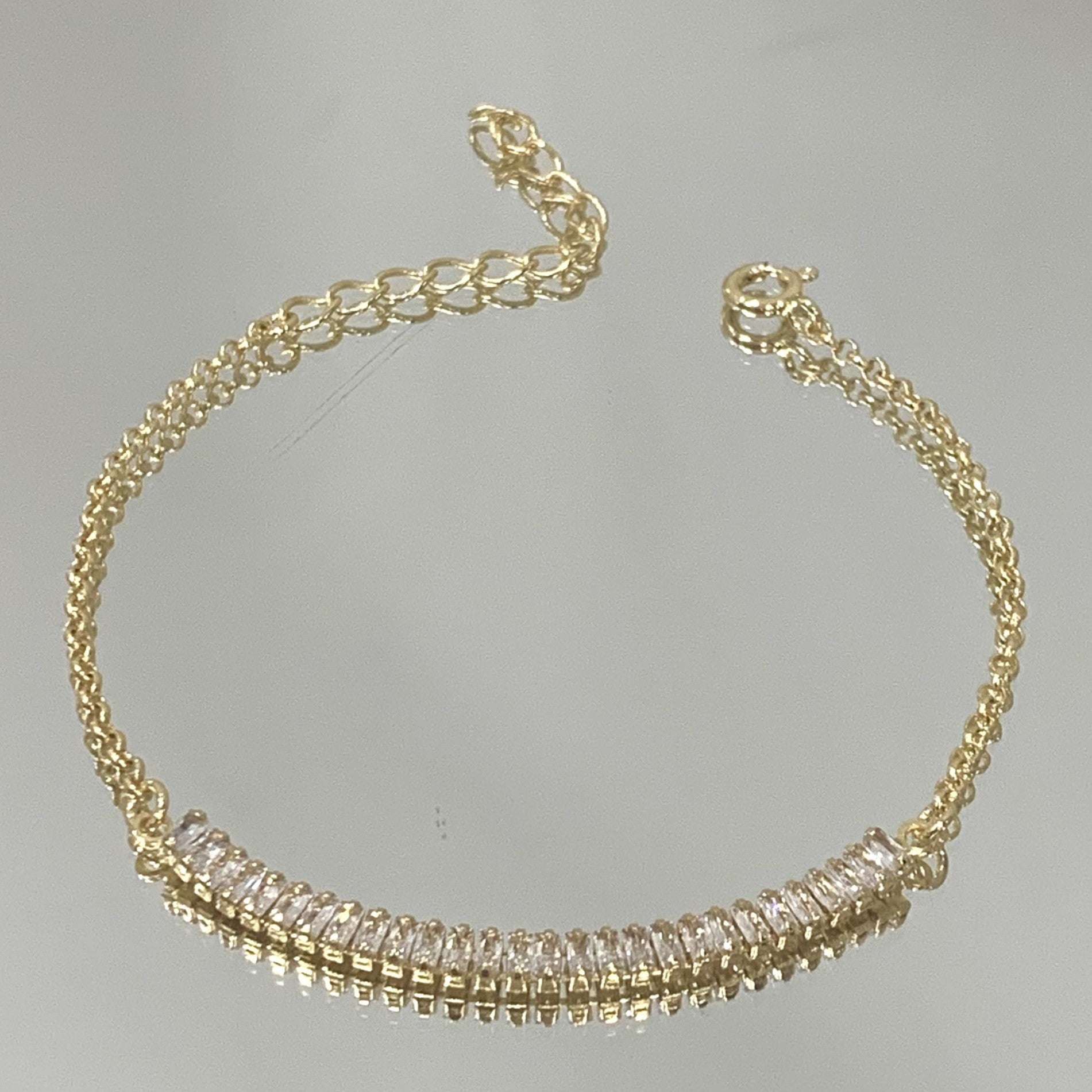 Pulseira Riviera Retangular P folheada a ouro 18K