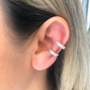 Piercing argola duplo cravejado de zircônia folheado a ródio branco