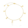 Tornozeleira de florzinhas folheado a ouro 18k
