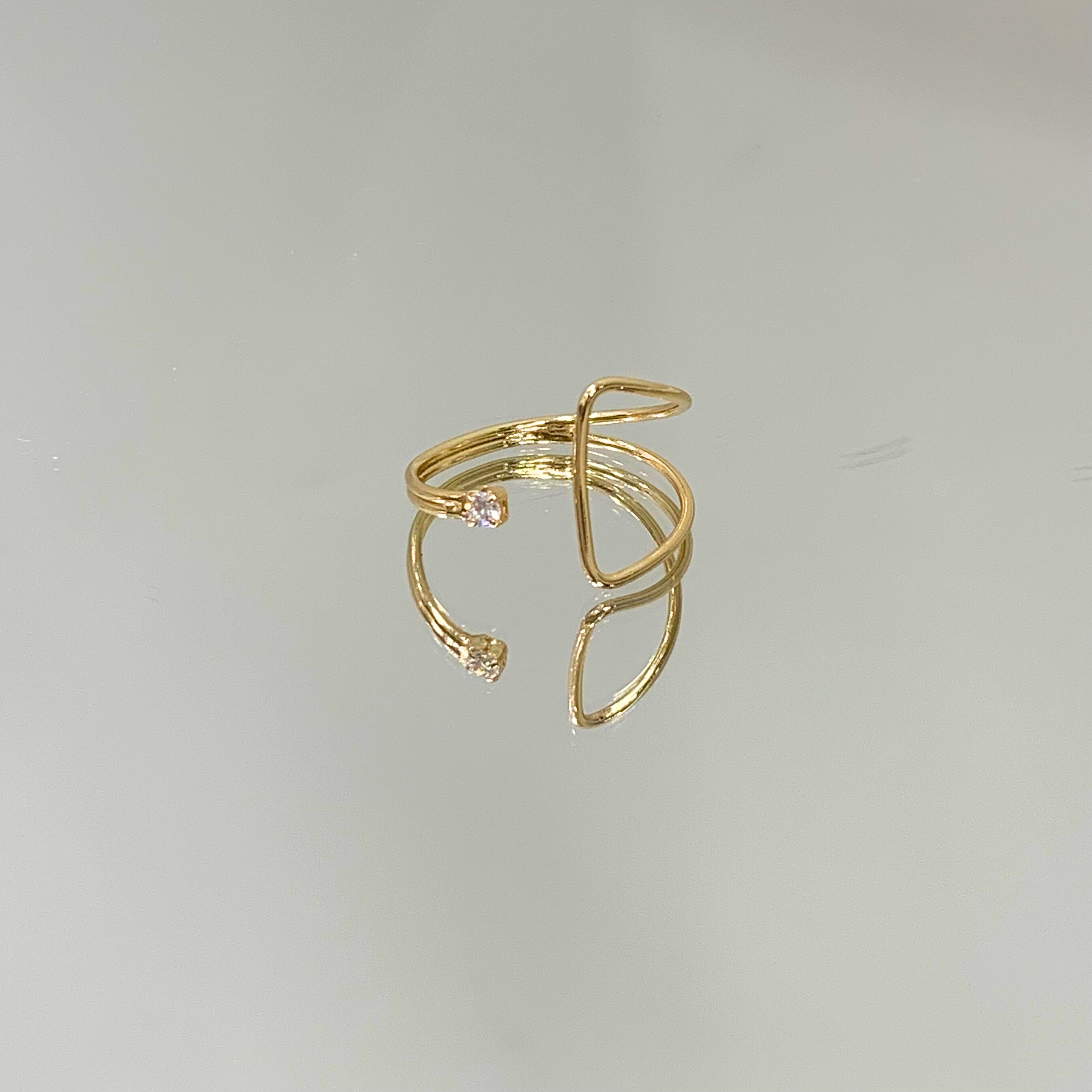 Anel Regina regulável folheado a ouro 18K