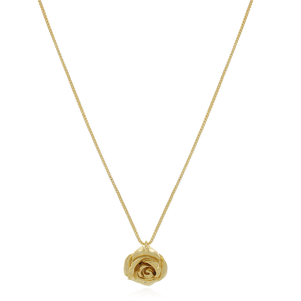 Colar Rosa folheado a ouro 18K