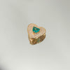 Pingente Charm Coração Esmeralda folheado a ouro 18K
