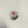 Pingente Charm Flor Rosa folheado a ródio