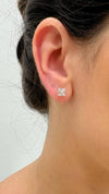 Brinco ponto de luz quadrado folheado a ouro 18K