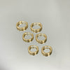 Brinco Trio Argolas Finas Click folheado a ouro 18K