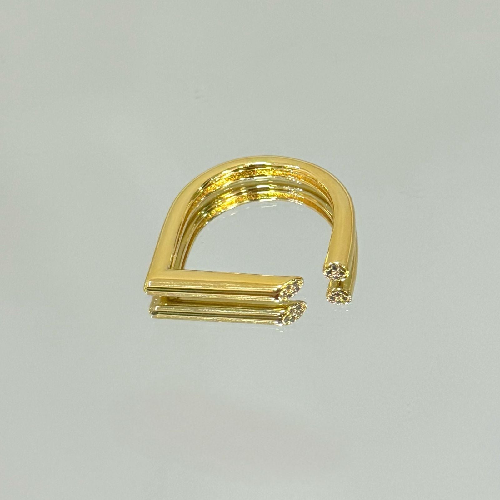 Anel Vértice folheado a ouro 18K