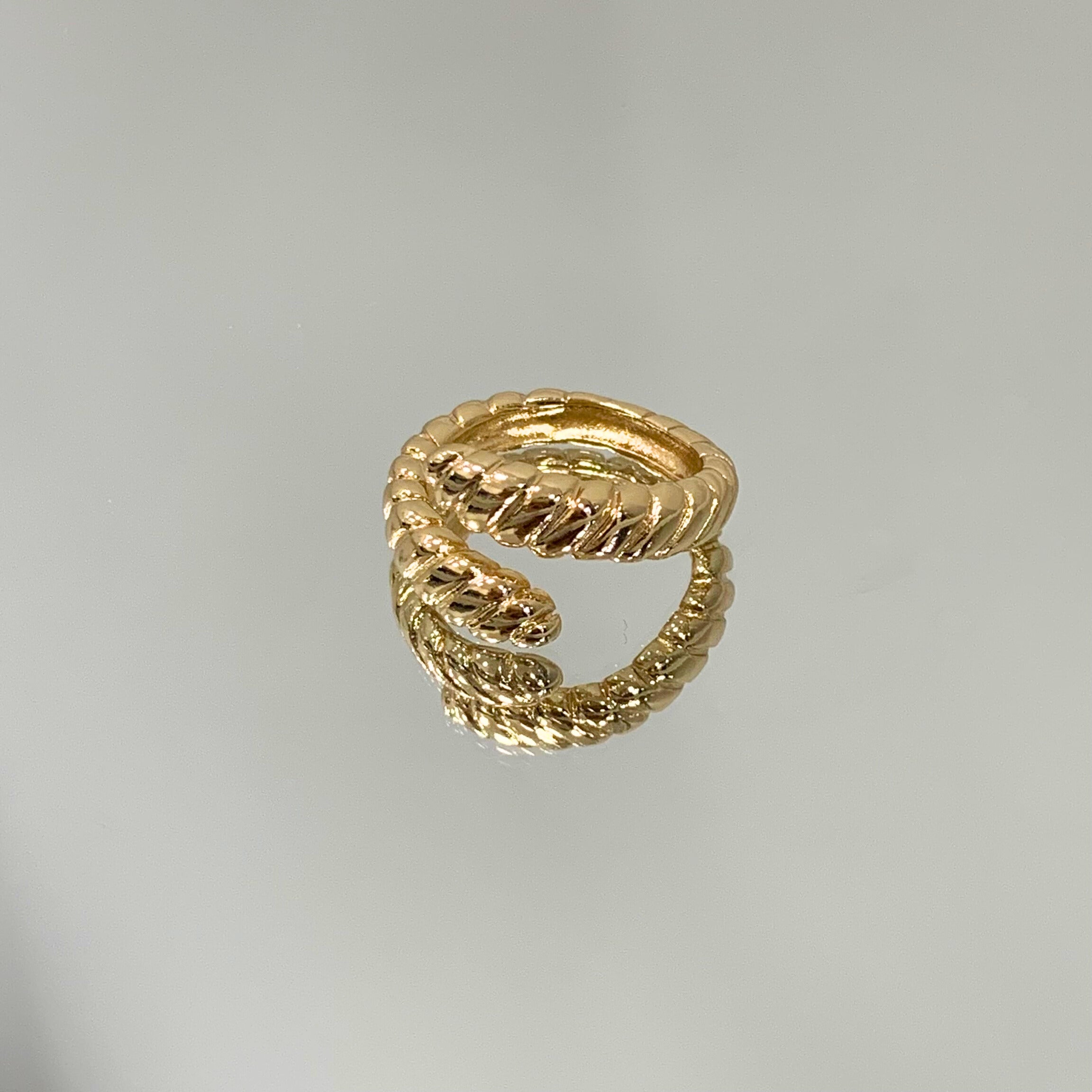 Anel Croissant aberto folheado a ouro 18K