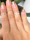 Anel Falange H folheado em ouro 18k com zircônia