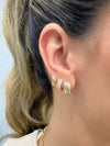 Brinco Argolinha Florzinhas folheado a ouro 18K