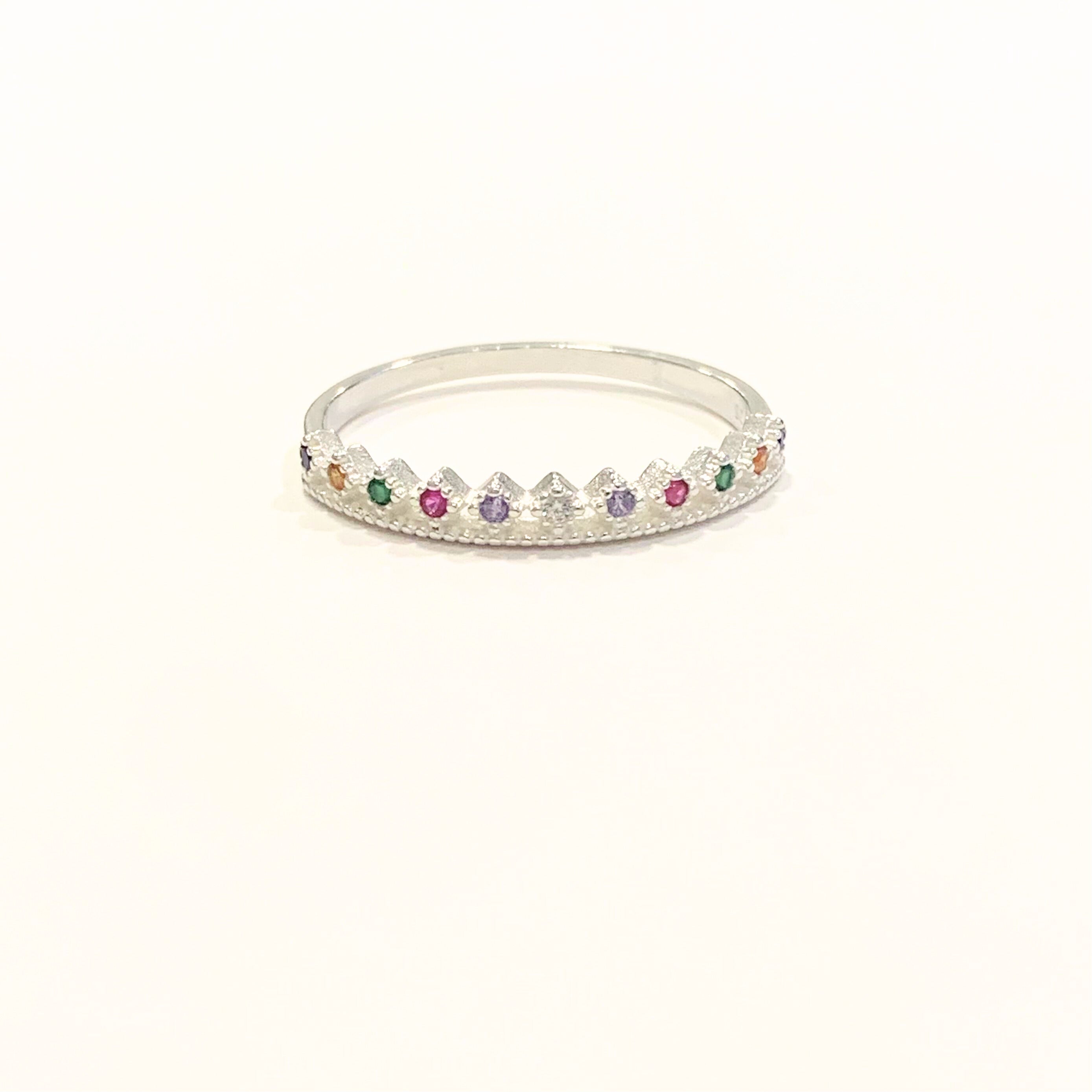 Anel Aparador Multicolor em Prata 925