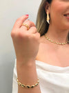 Anel 3 aros lisos folheado a ouro 18K