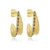 Brinco meia argola line folheado a ouro 18k