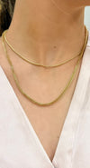 Choker cilíndrica fina folheada a ouro 18K
