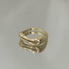 Anel Onda orgânica folheado a ouro 18K