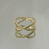 Anel em X médio folheado a ouro 18K