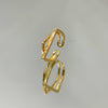 Anel Duplo Reto e Triangular regulável folheado a ouro 18K