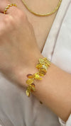 Pulseira Folhas folheada a ouro 18K