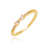 Anel falange de lacinho zircônias folheado a ouro 18K