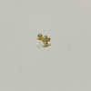 Piercing de furo cruz cravejada folheado a ouro 18k