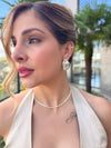 Choker Diamantada folheada a prata