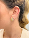 Brinco Côn-con folheado a ouro 18K e ródio