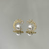 Brinco Tiara com pérola folheado a ouro 18K