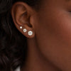 Brinco trio ponto de luz folheado a ouro 18k