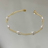 Pulseira Pérolas Ovais folheada a ouro 18K