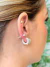Brinco Argola Full Cravejada folheada a ouro 18K