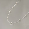 Choker Pérolas ovais folheada a prata