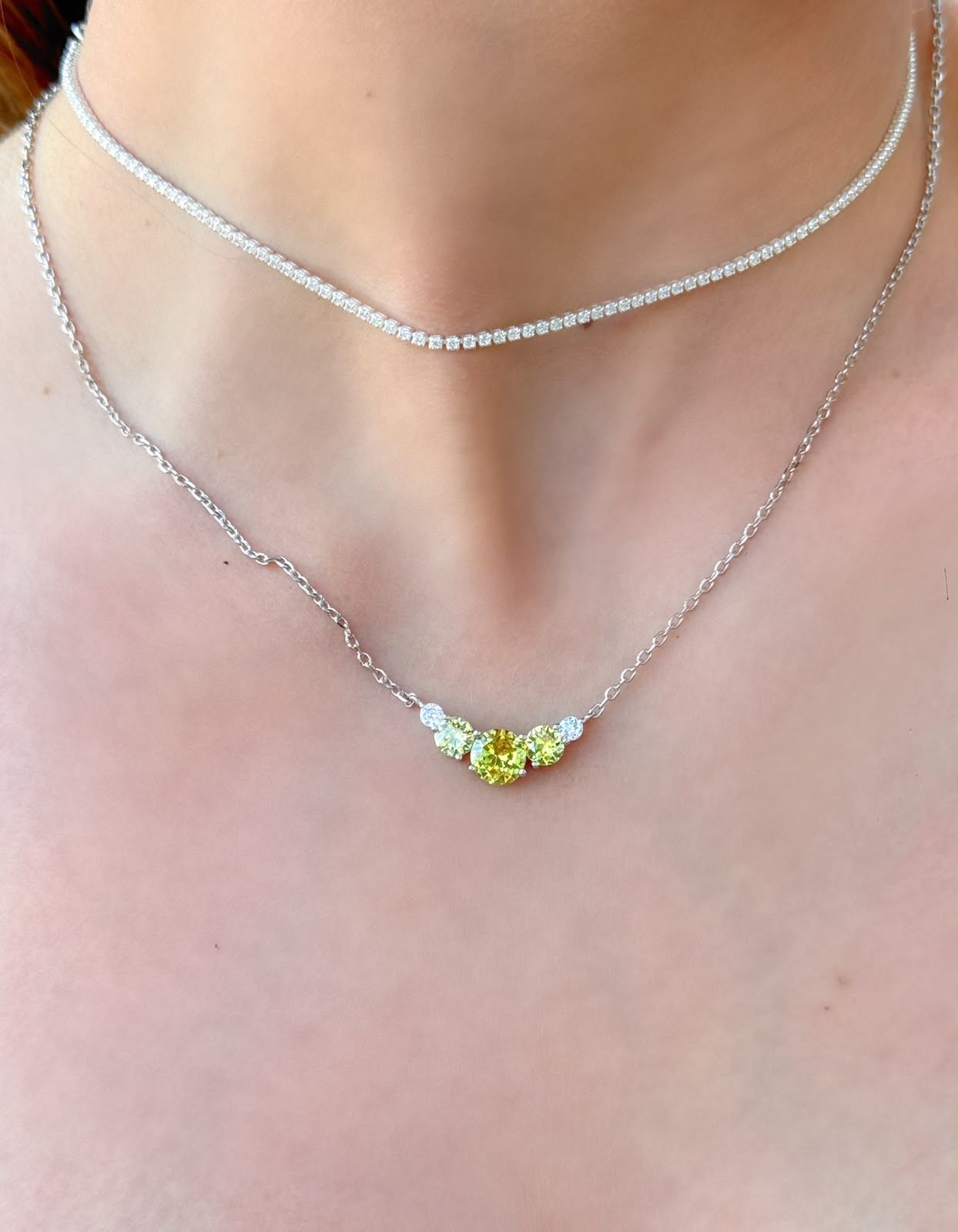 Conjunto Trilogia tom peridoto folheado a ródio