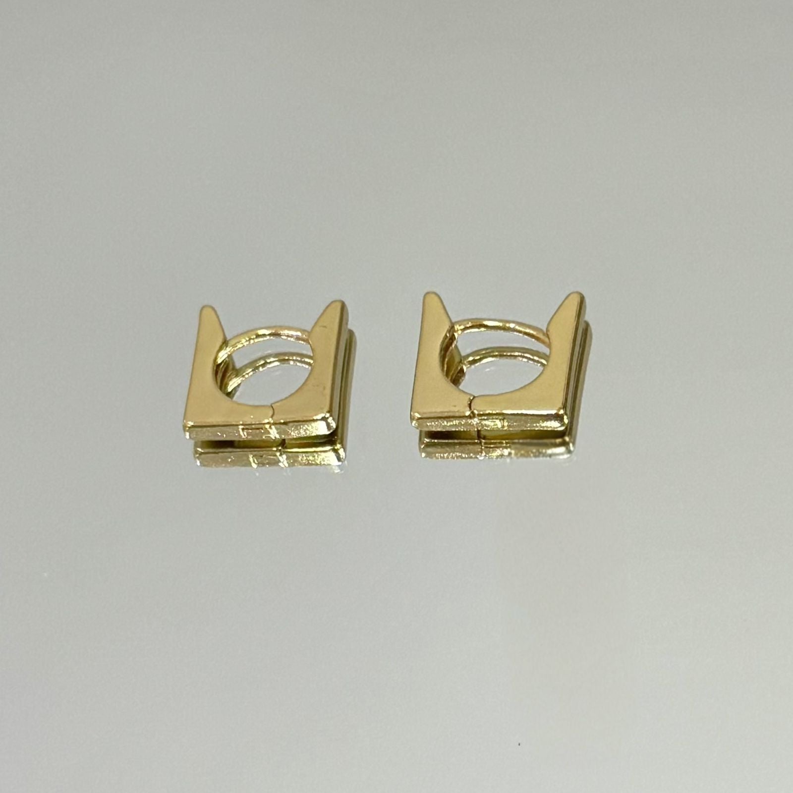 Brinco Argola Quadricírculo fechada folheado a ouro 18K