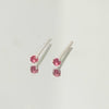 Brinco ponto de luz rosa 2mm em Prata 925