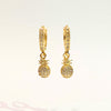 Brinco Argola Cravejada Abacaxi folheado a ouro 18K