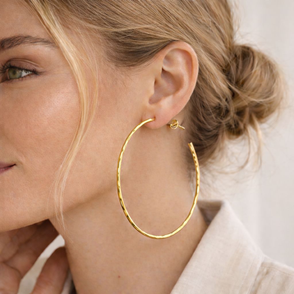 Brinco Argola Fio Facetado G folheado a ouro 18K