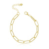 Pulseira elo retangular frisado folheado a ouro 18K