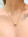 Colar Coração colorsing folheado a ouro 18K
