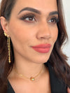 Choker de corrente com bola folheado a ouro 18k