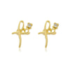 Brinco Fé com ponto de zirconia folheado a ouro 18k