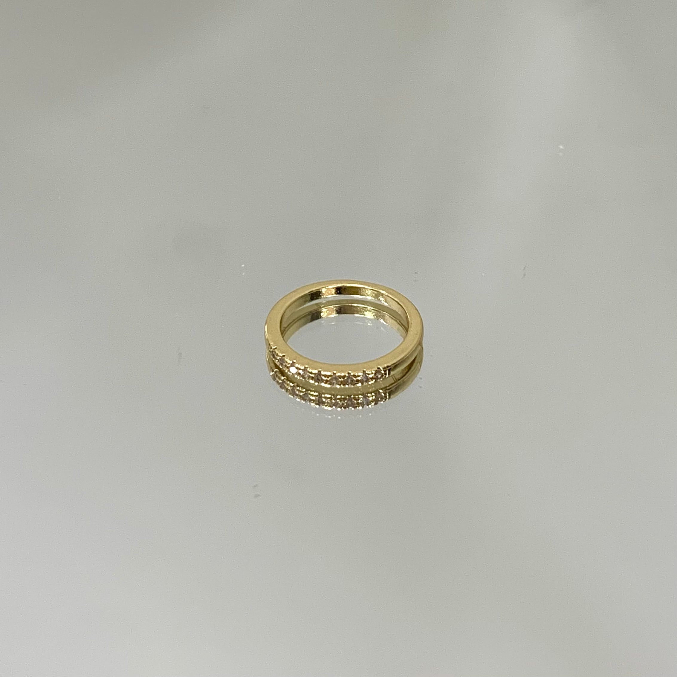 Anel falange meia aliança folheado a ouro 18k