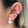 Piercing argola duplo cravejado de zircônia folheado a ródio branco