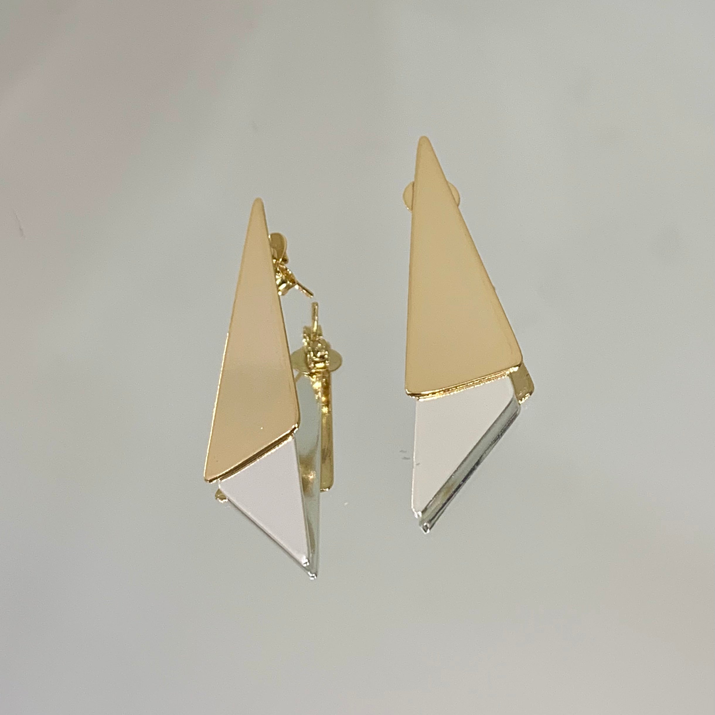 Brinco Triangulo Mix banhos folheado a ouro 18K